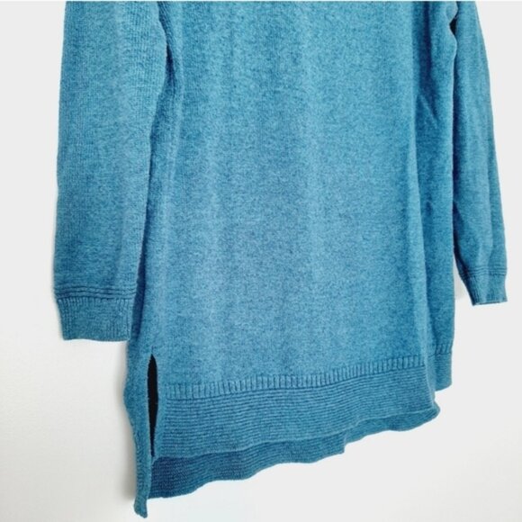 OLD NAVY Marled Sweater Knit Top High Low Hem 3/4 Sleeve Blue Sz S - Picture 8 of 13